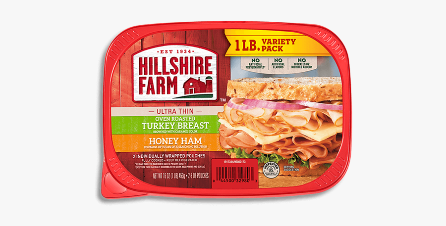 Variety Pack Oven Roasted Turkey Breast & Honey Ham - Hillshire Farms Thin Sliced Honey Ham, Transparent Clipart