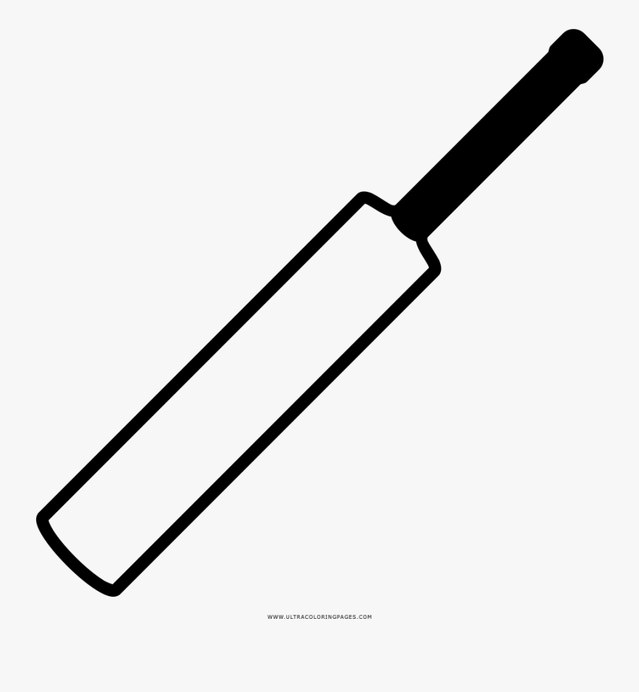 Coloring Page Cricket Bat, Transparent Clipart