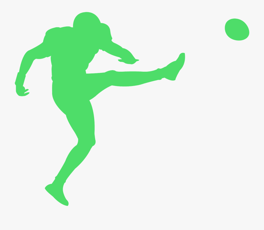 American Football Green Silhouette, Transparent Clipart