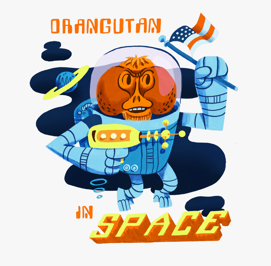 Orangutan In Space - Poster, Transparent Clipart