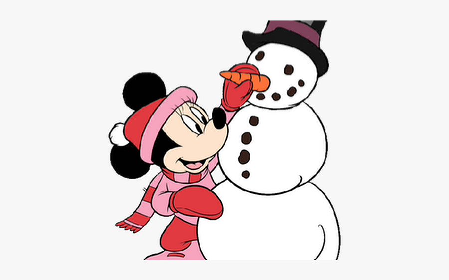 Minnie Mouse In Winter, Transparent Clipart