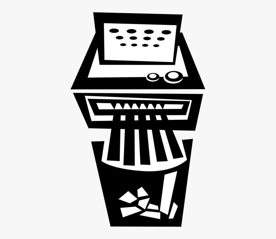 Vector Illustration Of Office Paper Shredder Destroys, Transparent Clipart