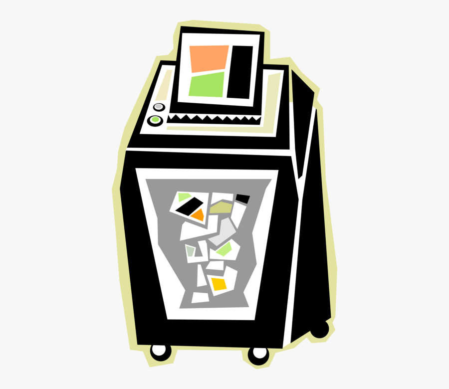 Vector Illustration Of Office Paper Shredder Destroys , Free