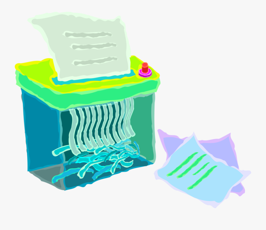 Vector Illustration Of Office Paper Shredder Destroys, Transparent Clipart