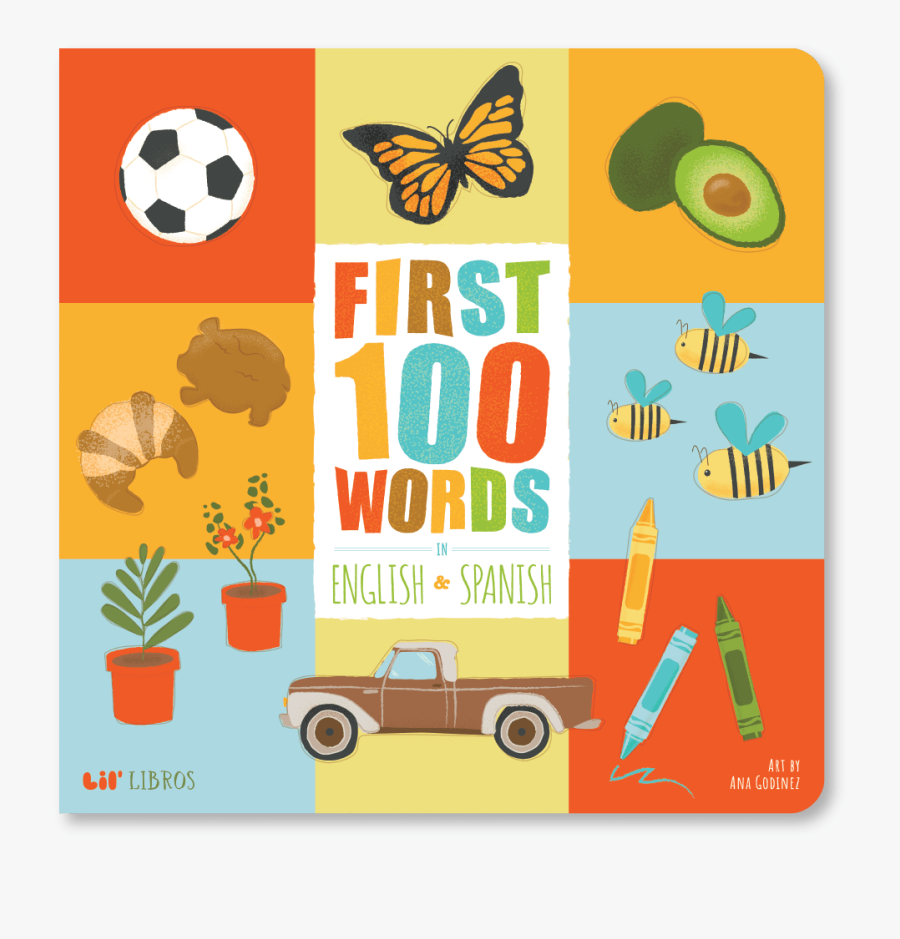 First 100 Words In English And Spanish: Bilingual, Transparent Clipart