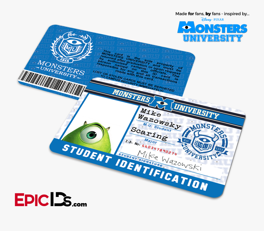 Student Card Monster University, Transparent Clipart