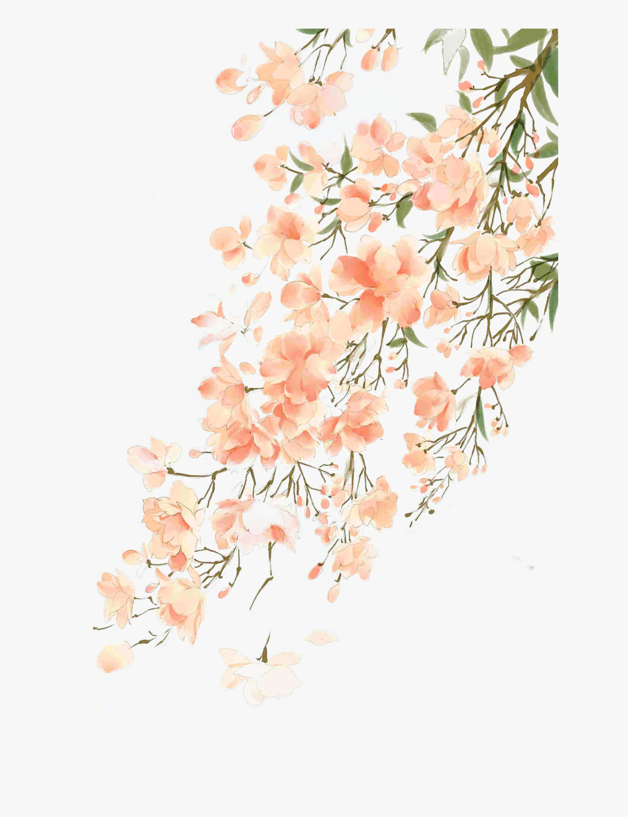 Beautiful Flower Illustration Antiquity Watercolor - Chinese Flower Frame Background, Transparent Clipart
