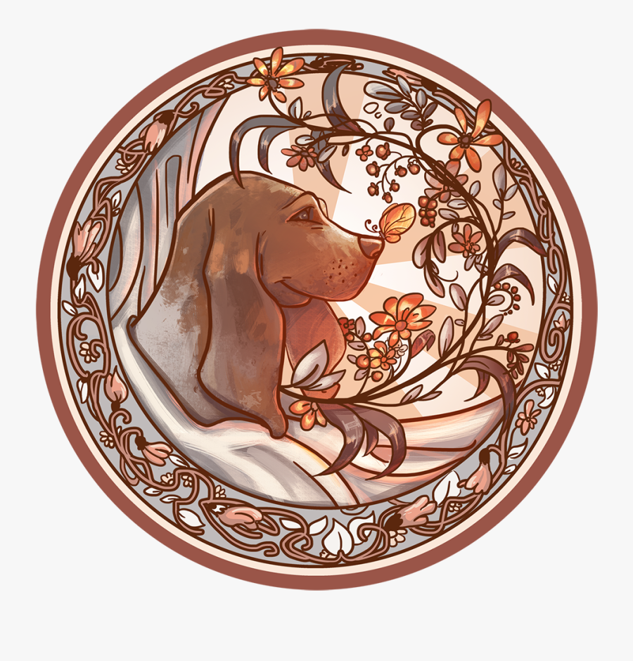 Everything Could Be A Work Of Art, Encompassing A Person"s - Mucha Inspired Art Dog, Transparent Clipart