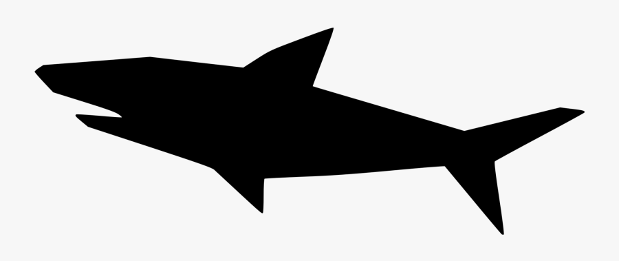 Snout,shark,silhouette - Black And White Sharks Clipart, Transparent Clipart