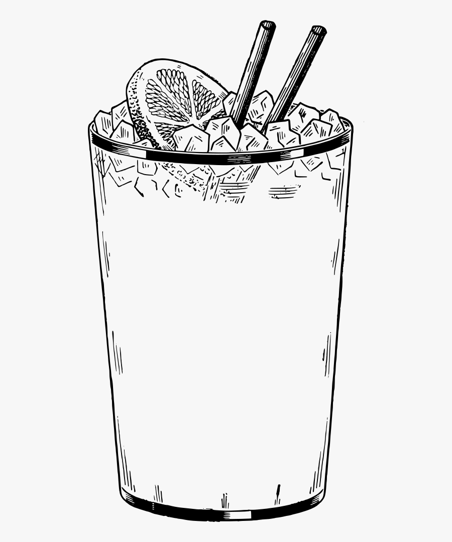 Tea Clipart Full Glass Iced Tea Vector Black And White , Free
