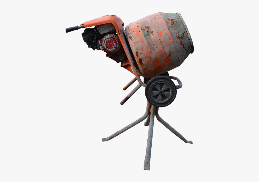 Petrol Cement Mixer - Concrete Mixer Transparent Background , Free
