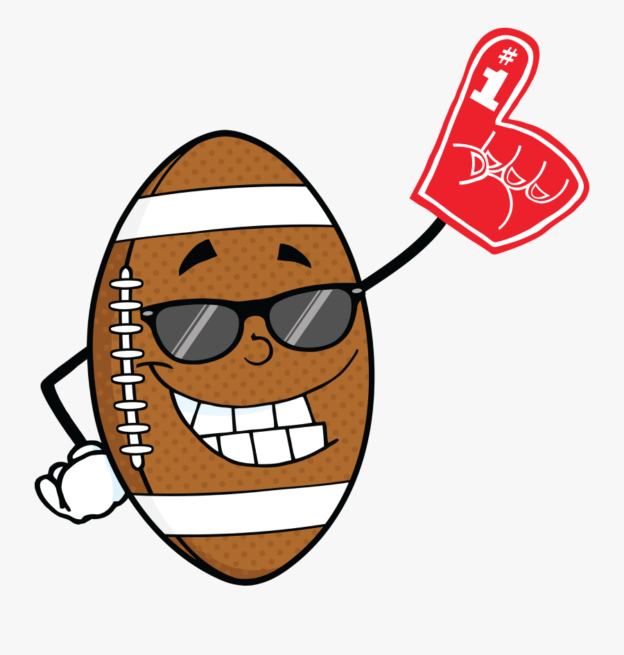 6588 Smiling American Football Ball With Sunglasses - Football Beer Clipart, Transparent Clipart