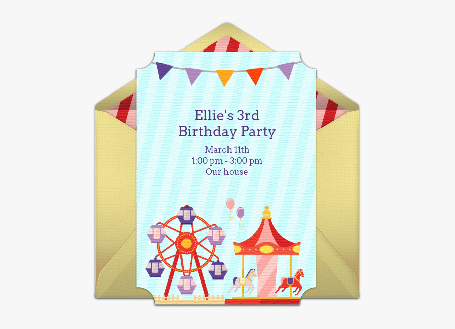 Clip Art Carnival Birthday Party Invitations - Christmas Card, Transparent Clipart