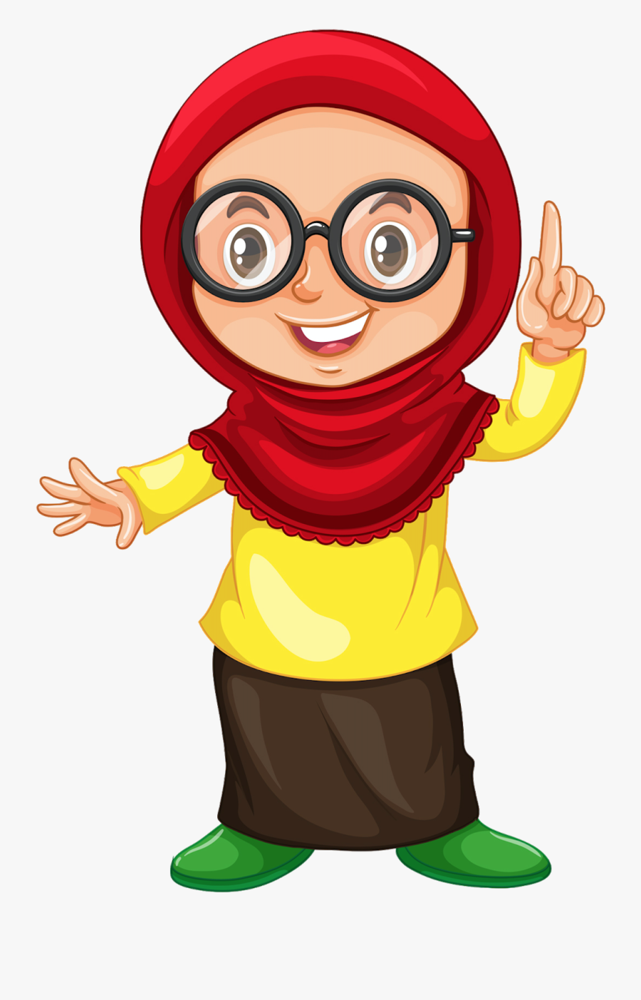 Muslim Girl In Different Actions - Muslim Girl Clipart, Transparent Clipart