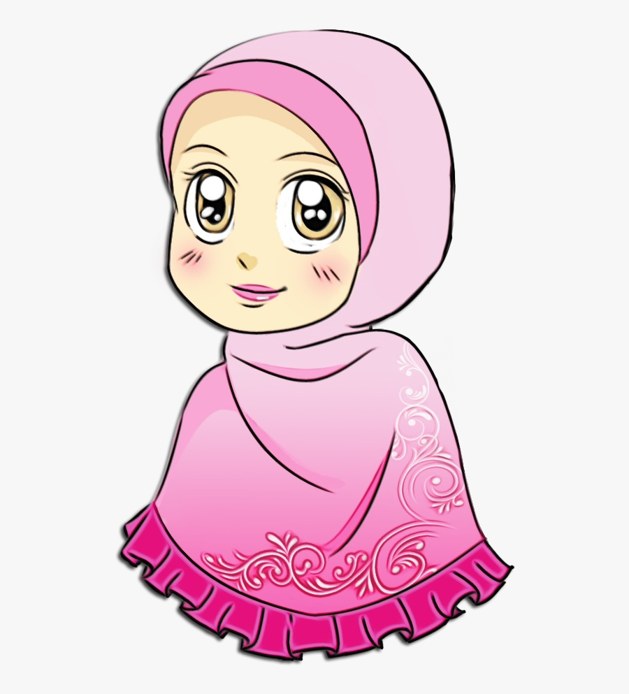 Clip Art Muslim Child Girl Cartoon - Cartoon Muslim Girl, Transparent Clipart