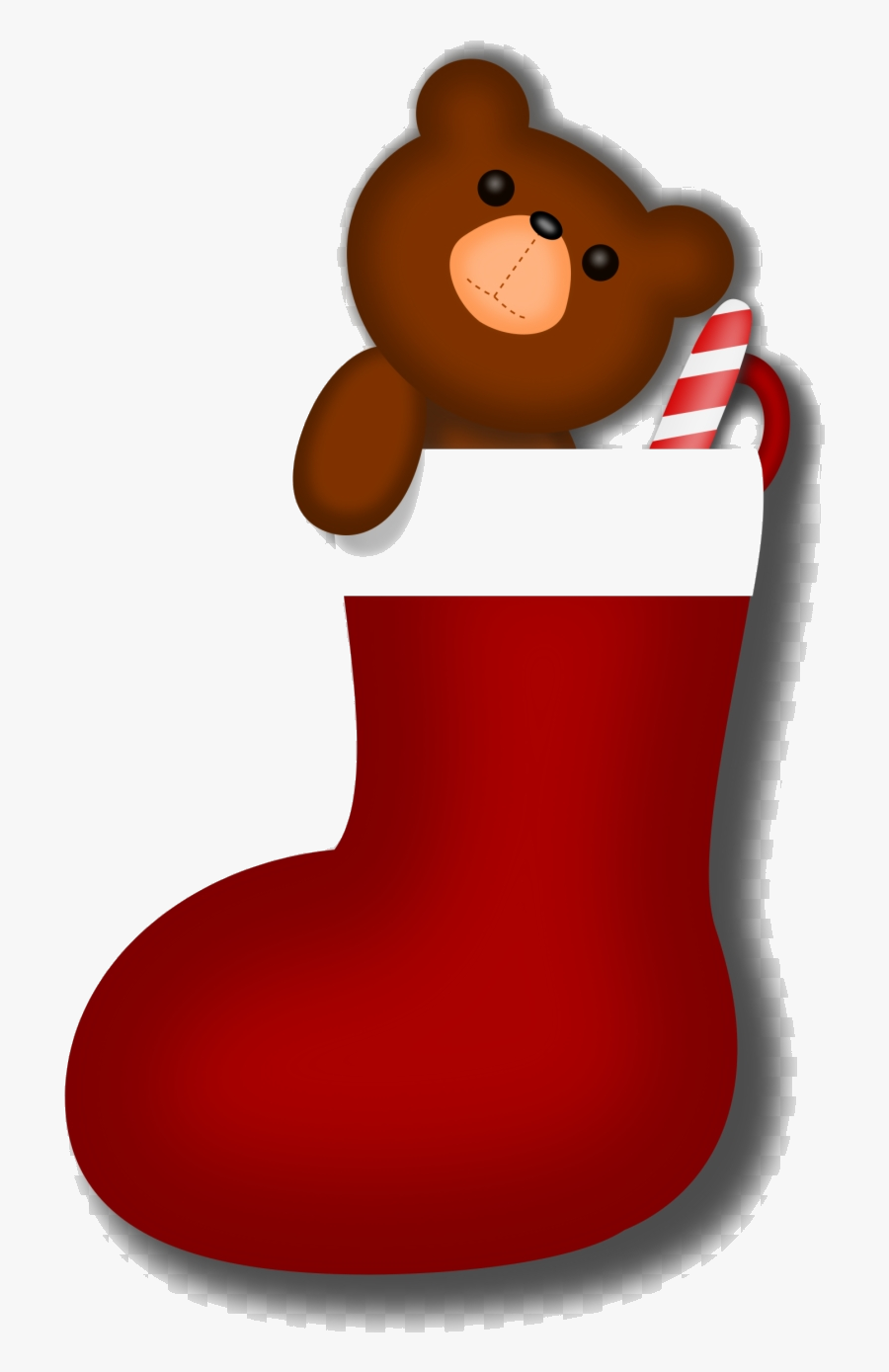 Candy Cane Clipart Christmas Stocking Cute Cartoon - Cute Christmas Stocking Clipart, Transparent Clipart