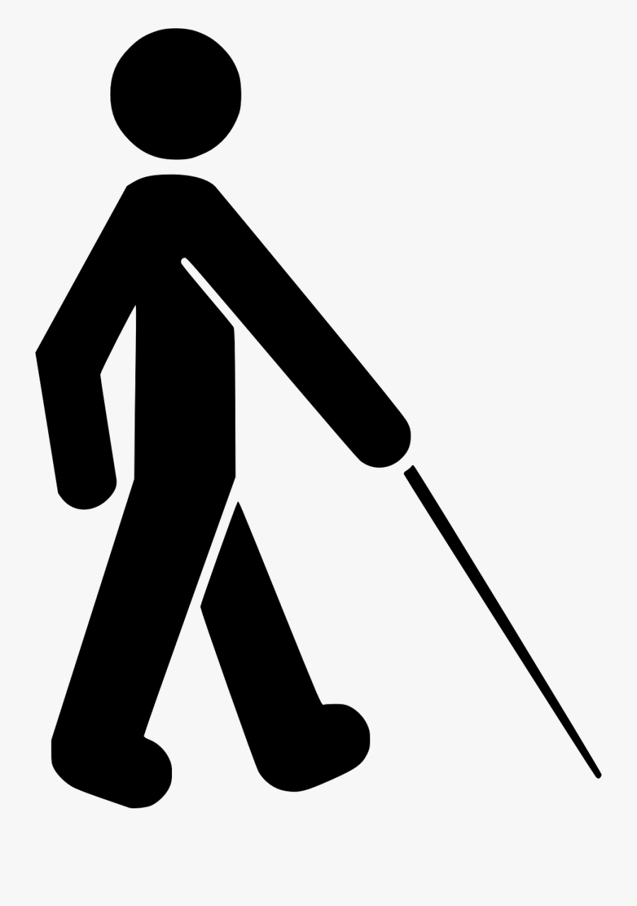 Piktogramm Stichmännchen Mit Blindenstock - Simbolo Da Deficiencia Visual, Transparent Clipart