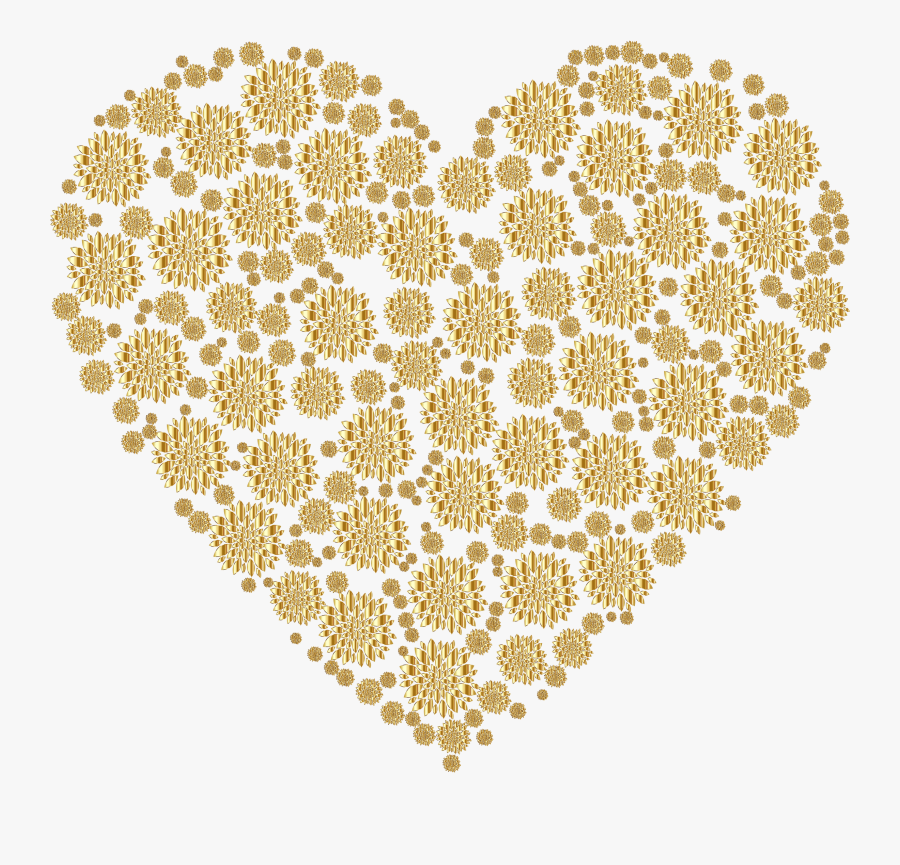 Transparent Yellow Heart Png - Gold Hearts Png, Transparent Clipart