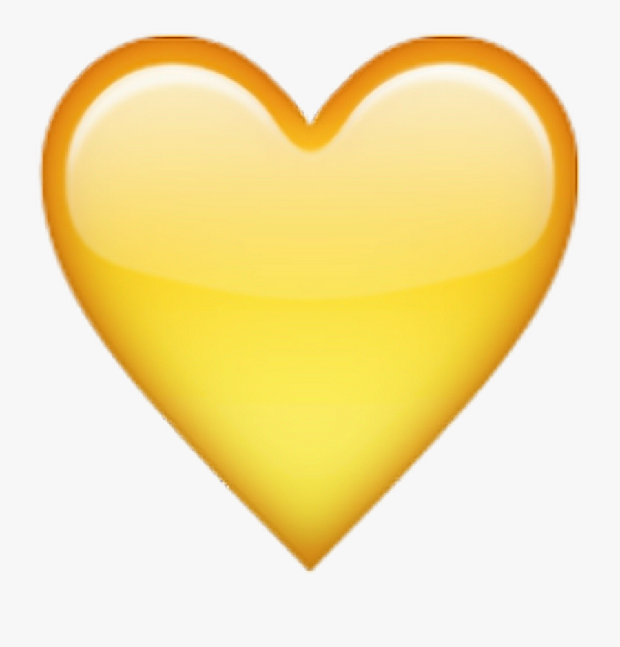 Emoji Emojis Tumblr Hearts Edit Emojisstickers Heart - Transparent Background Yellow Heart Emoji, Transparent Clipart
