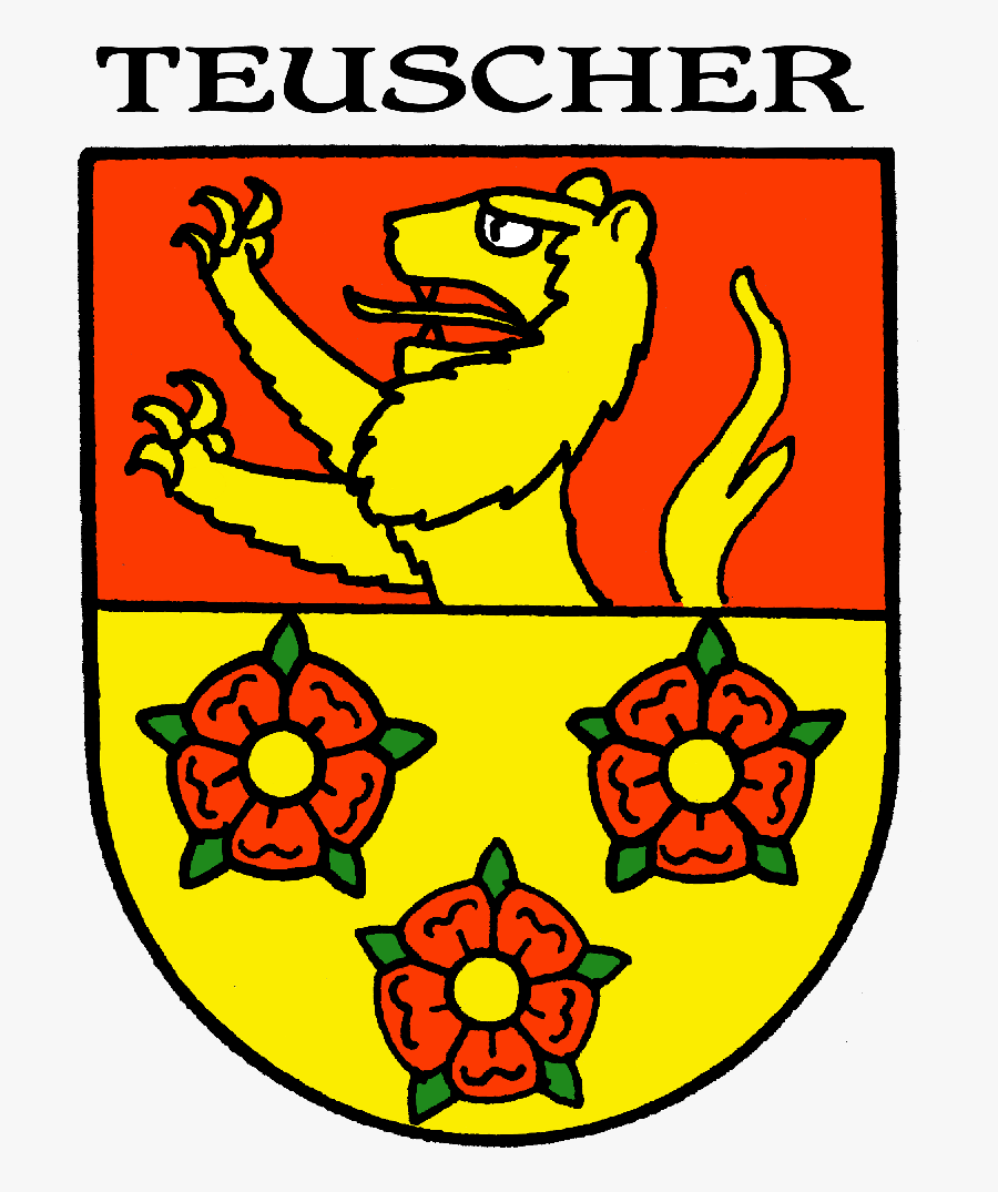 Teuscher Family Crest, Transparent Clipart