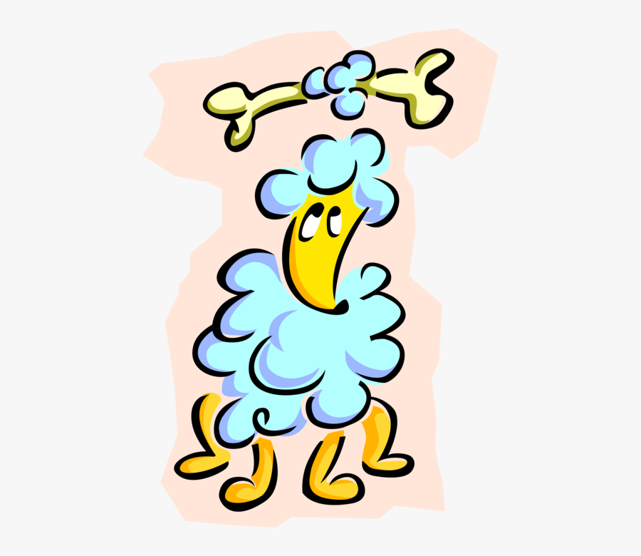 Vector Illustration Of French Poodle Bone With Bone, Transparent Clipart