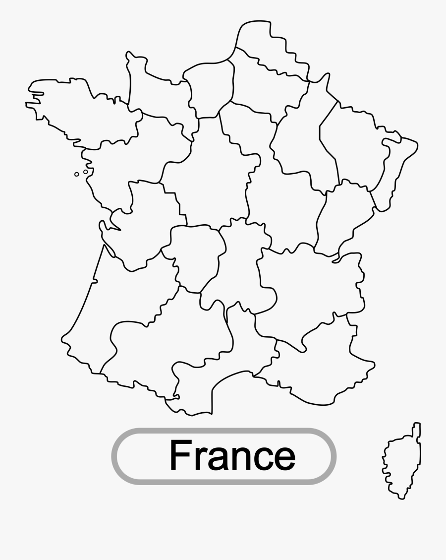 Transparent French Language Clipart - Map Of France Drawing, Transparent Clipart