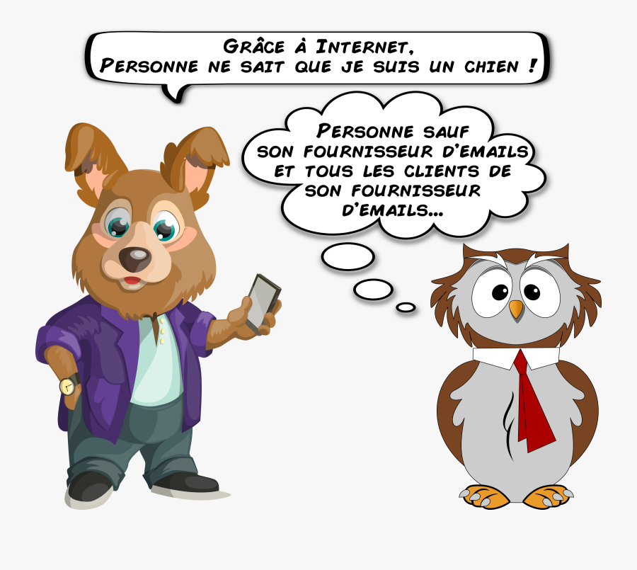 A Dog And An Owl About Email Privacy Clip Arts - Cartoon Animals Holding Phone, Transparent Clipart
