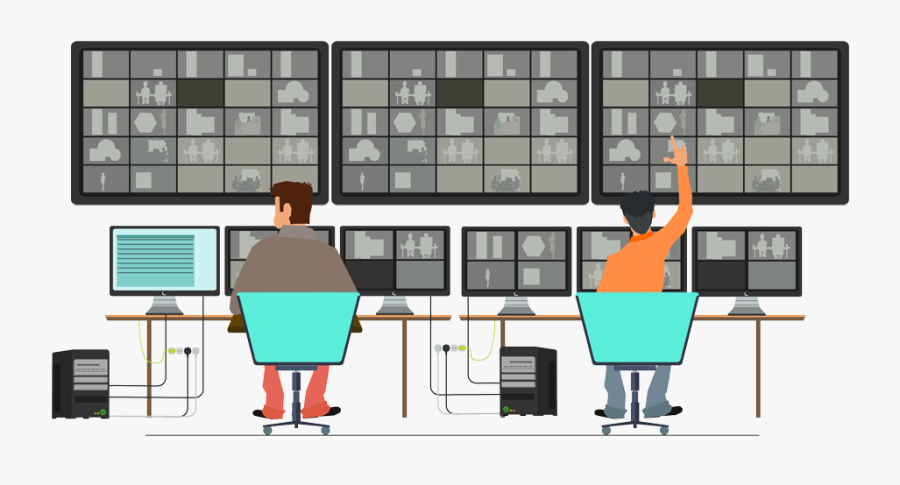 Control Room Solutions By Cloud Tech1 - Data Center Security Cartoon, Transparent Clipart