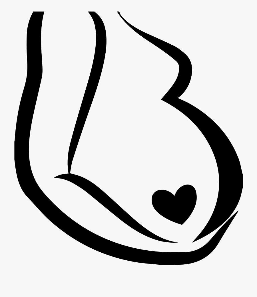 Cute Pregnant Belly Silhouette Clipart , Png Download - Pregnancy, Transparent Clipart