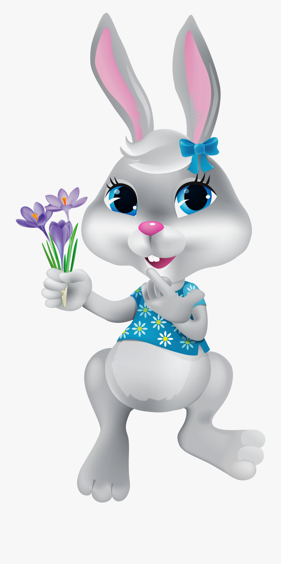 With Picture Easter Bunny Crocuses Download Hq Png - Coelhinha Png, Transparent Clipart