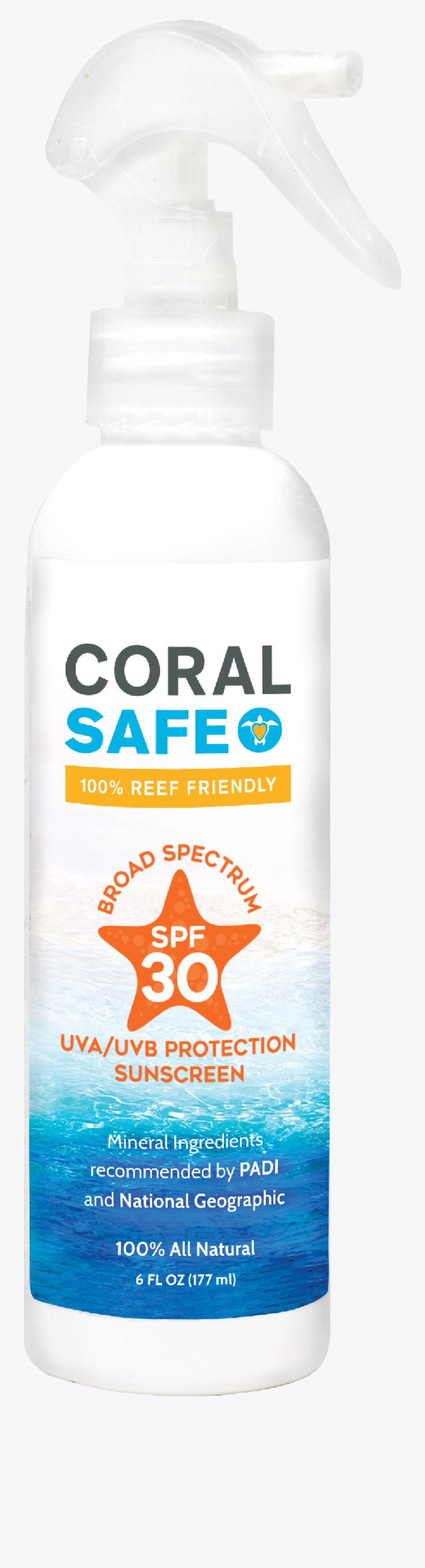 Coral Safe Spf 30 Spray Sunscreen Lotion - Bottle, Transparent Clipart