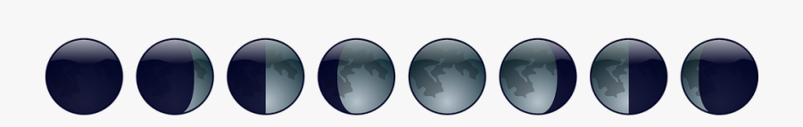 Lunar Phase Moon - Moon Phases In A Row, Transparent Clipart