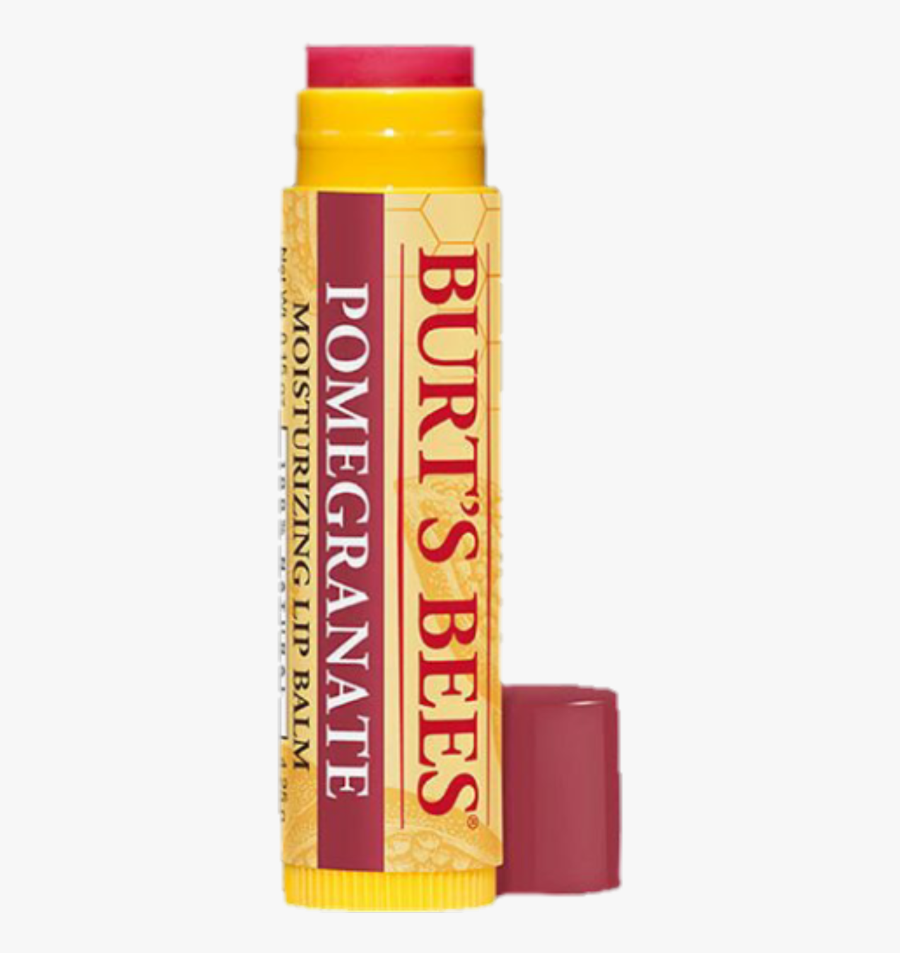 #aesthetic #chapstick #bees #savethebees - Burt's Bees Pomegranate Moisturizing Lip Balm, Transparent Clipart