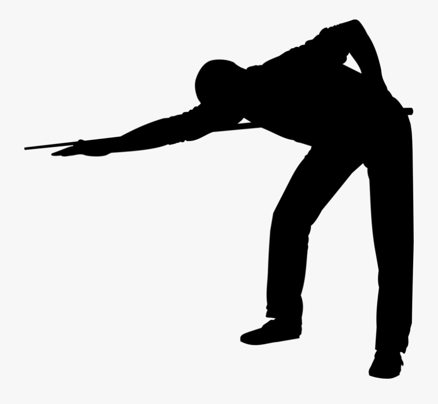 People Playing Pool Silhouette, Transparent Clipart