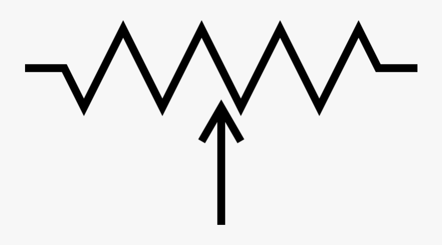 Simbol Variable Resistor - Variable Resistor Potentiometer Symbol, Transparent Clipart