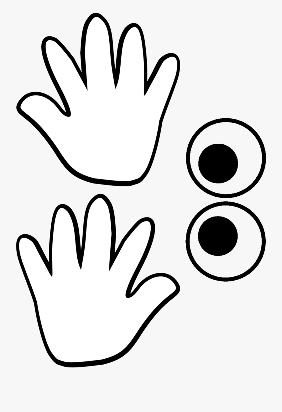 Hand Print Clip Art Black And White, Transparent Clipart