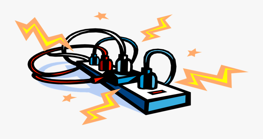 Never Overload A Plug Socket - Overloaded Outlet Clip Art, Transparent Clipart