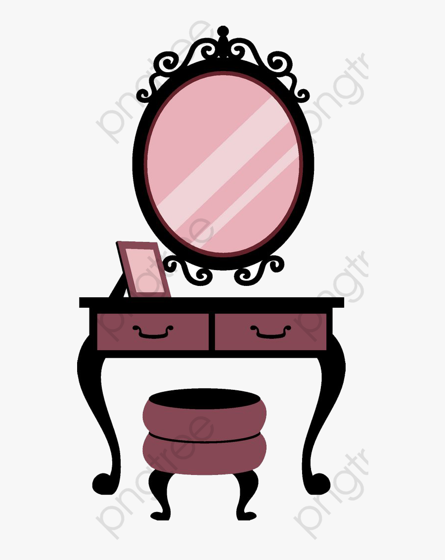 Cartoon Vanity Mirror, Cartoon Clipart, Dressing Table, - Cartoon Vanity, Transparent Clipart