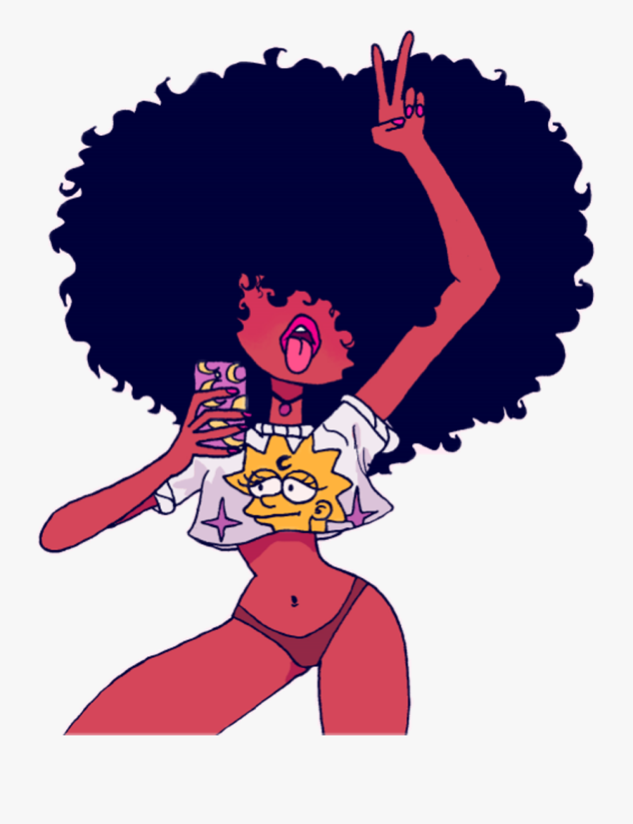 Cartoon black girl afro Black Girl