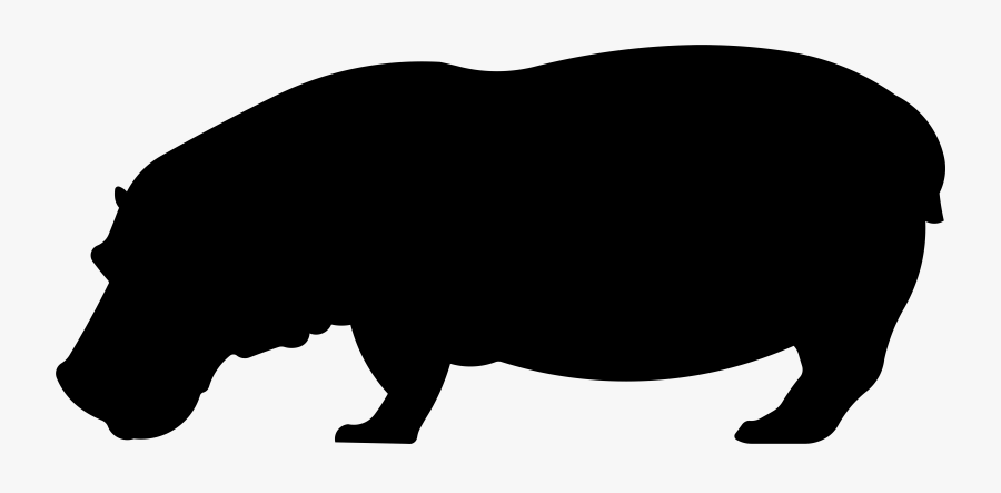 Crayons Clipart Silhouette - Hippo Silhouette Clip Art, Transparent Clipart