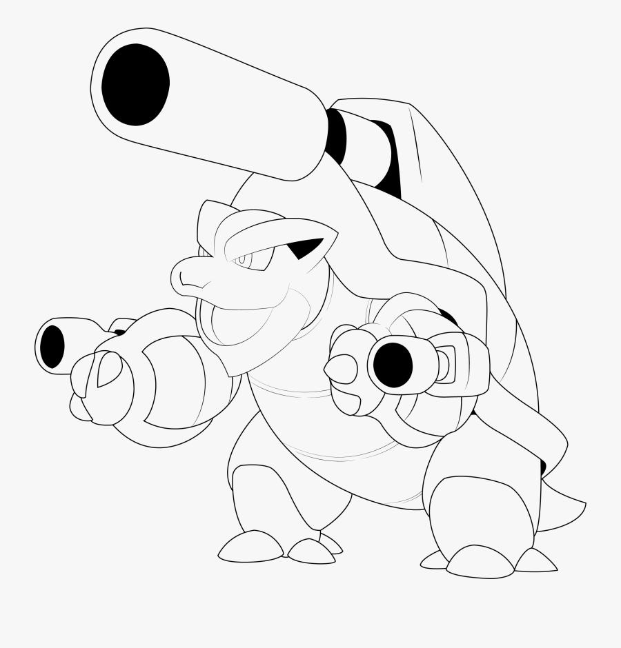 Mega Blastoise Lineart By Alcadeas1 Lineart Pokemon - Pokemon Outline Mega Blastoise, Transparent Clipart