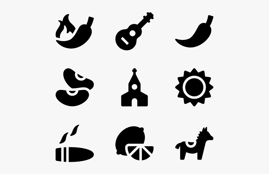 Mexican Vector - Peace And Love Icons, Transparent Clipart
