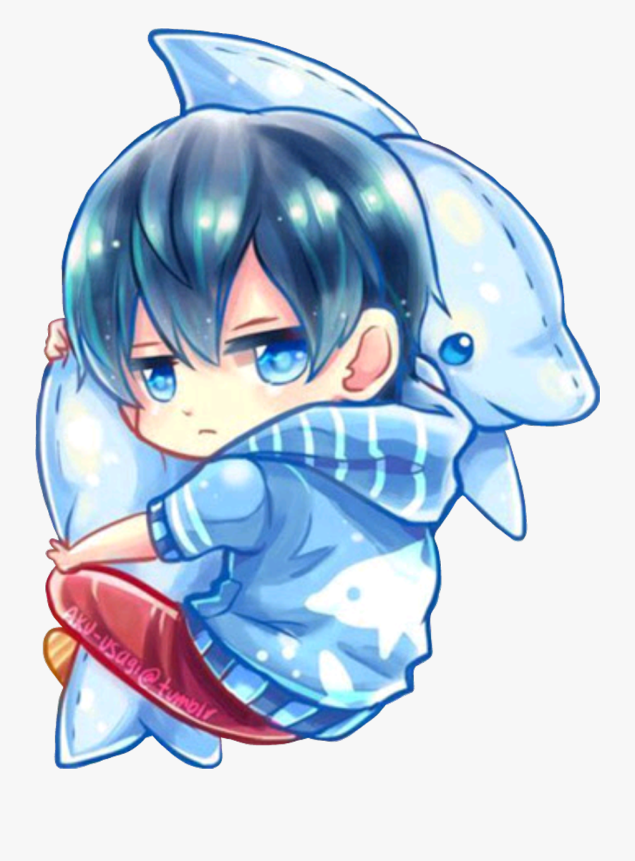 Transparent Baby Shark Clipart - Cute Chibi Anime Boy, Transparent Clipart