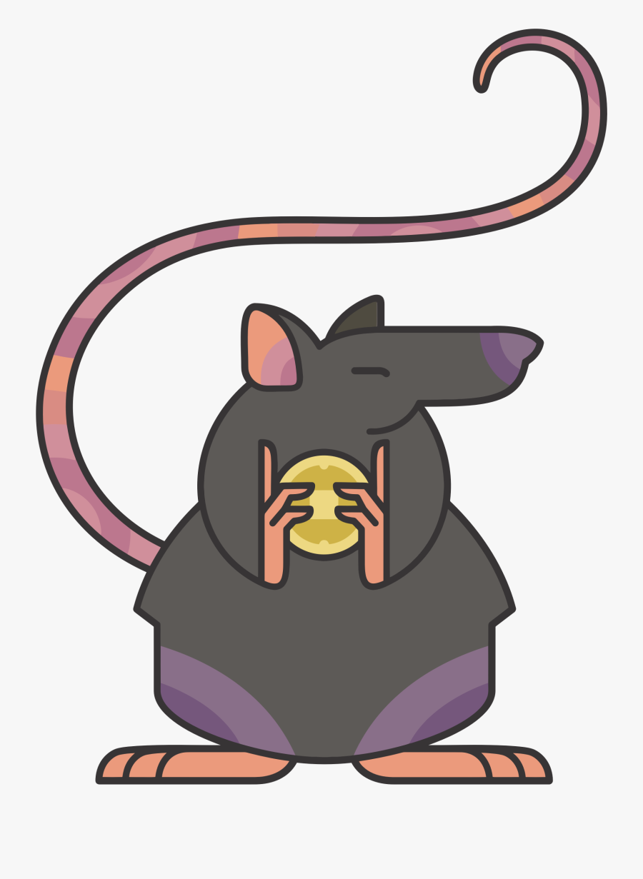 Clip Art Rat Cartoon - Stylized Rat, Transparent Clipart