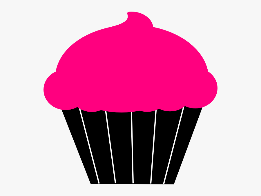 Transparent Cupcake Clipart Free - Cupcake Black And Pink Cartoon, Transparent Clipart