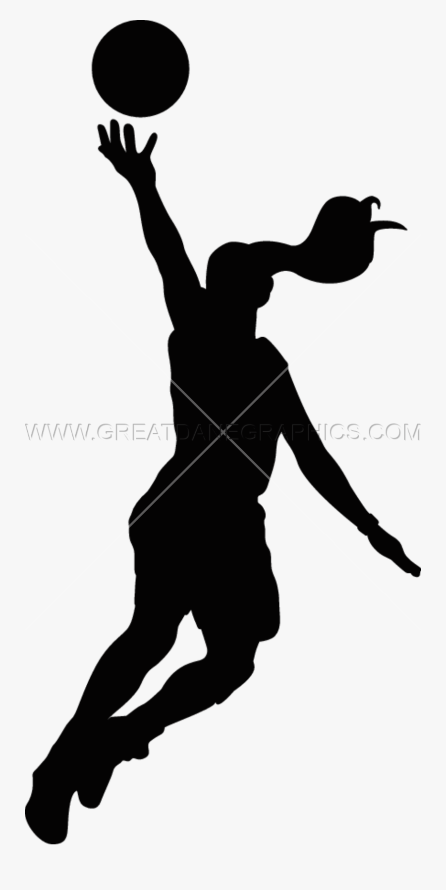 Girls Basketball Layup - Girl Basketball Players Silhouette, Transparent Clipart