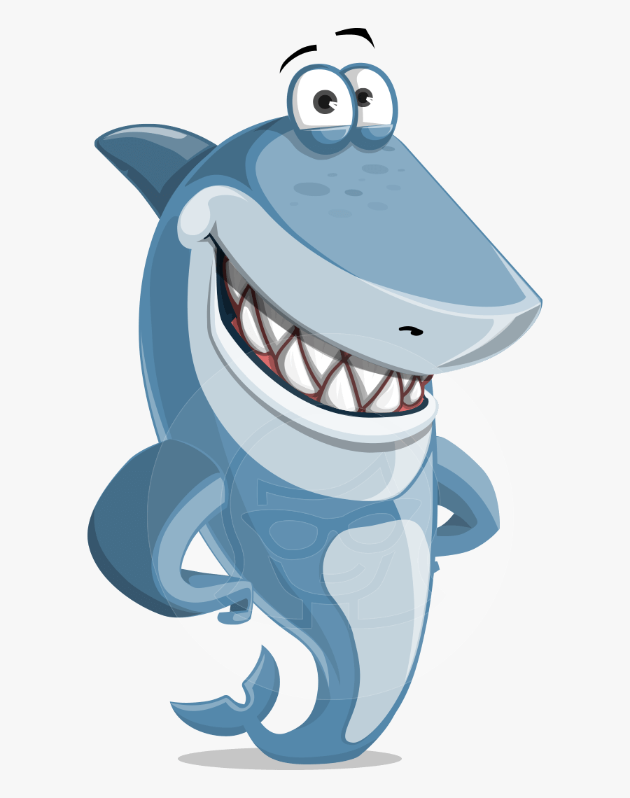 Clip Art Cartoon Sharks Images - Shark Holding A Pencil, Transparent Clipart