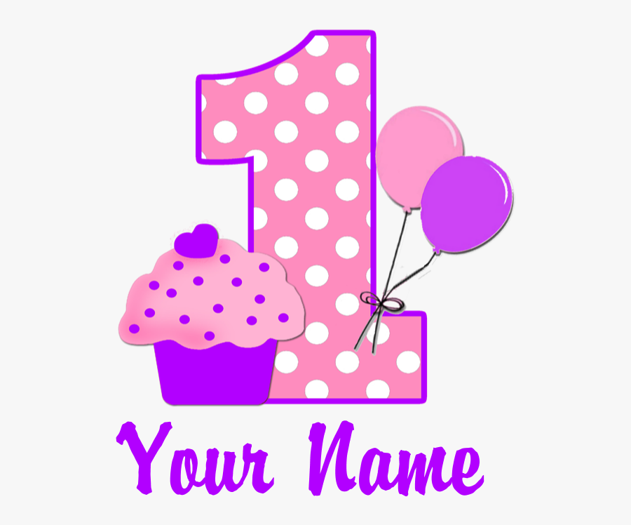 Transparent Birthday Cupcakes Clipart - 1st Birthday Png Pink, Transparent Clipart