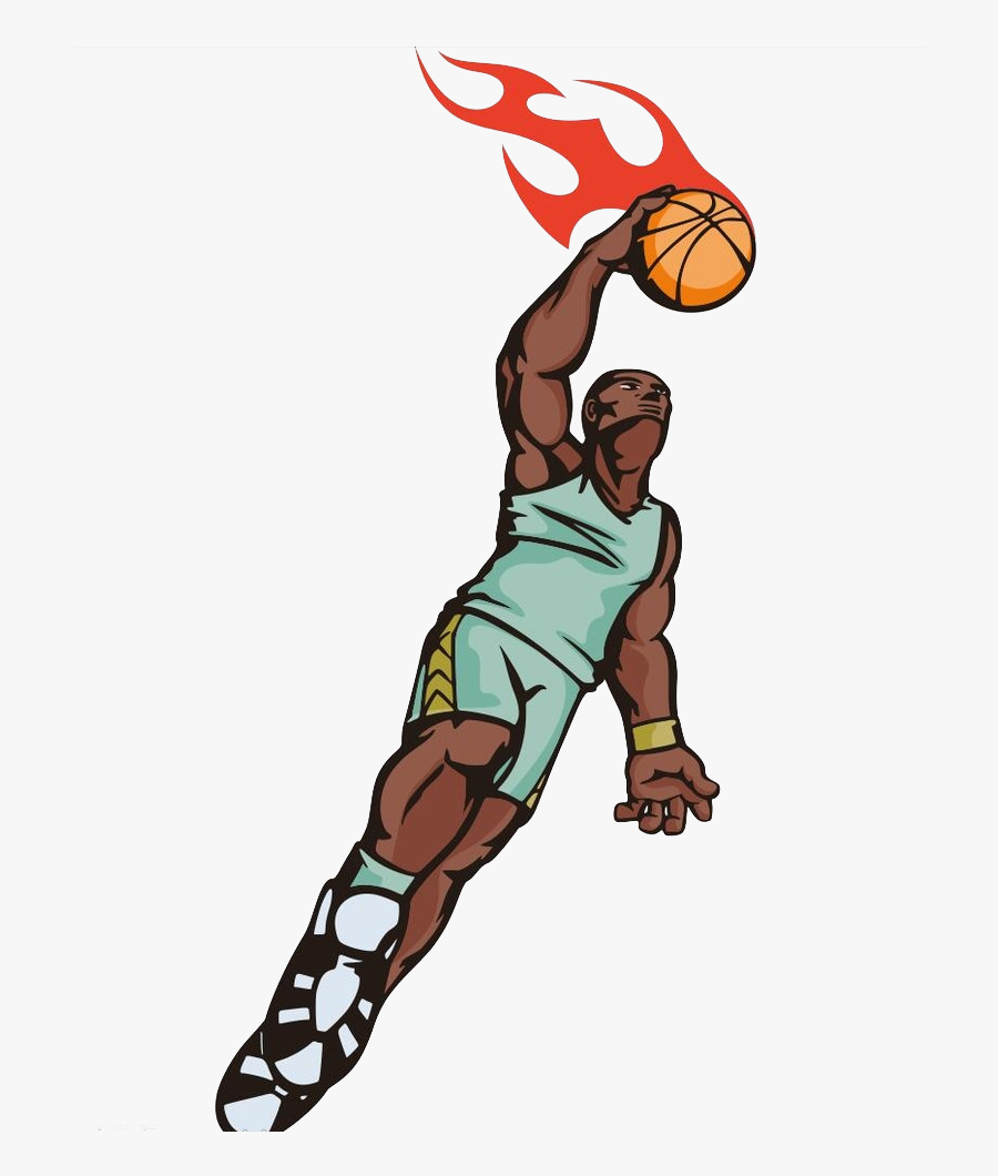 Transparent Basketball Player Dunking Clipart - Basketball, Transparent Clipart