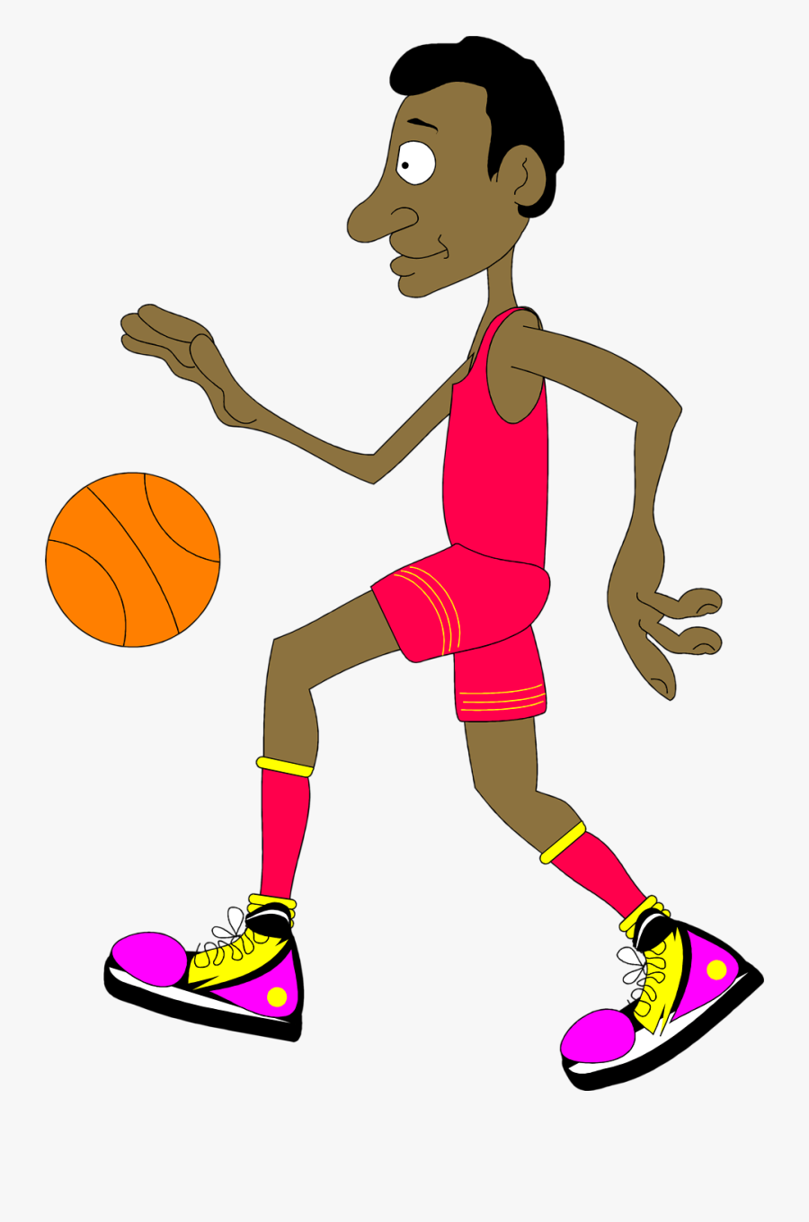 Free Basketball Clipart Backgrounds - Cartoon Basketball Player Transparent Background, Transparent Clipart